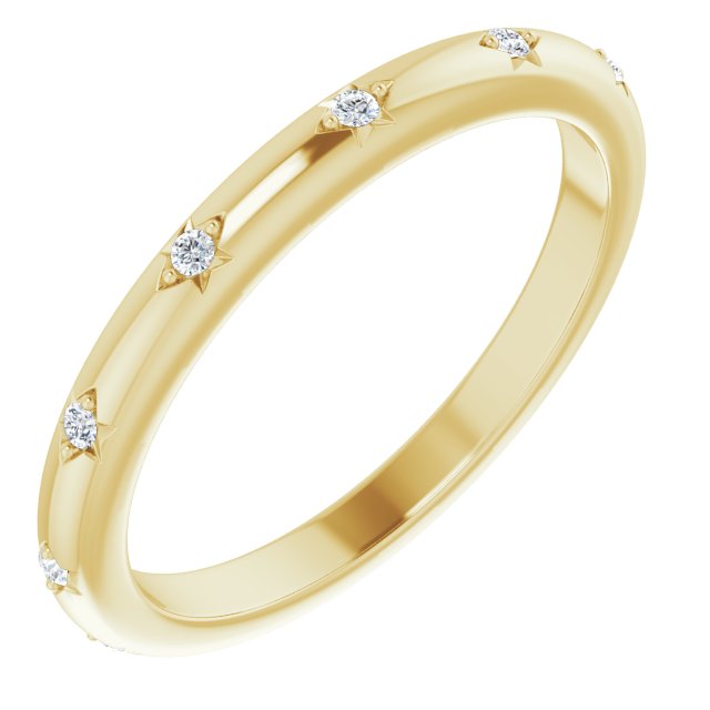 14k Yellow .06 Ctw Natural Diamond Eternity Band Size 5