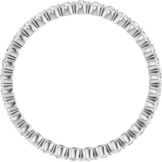 14k White 3/8 Ctw Natural Diamond Eternity Band Size 6