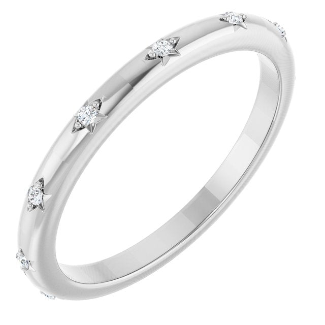 14K White .06 CTW Natural Diamond Eternity Band Size 7