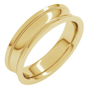 14K Yellow 5 mm Milgrain Concave with Edge Band Size 11