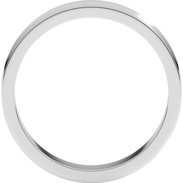 14K White 4 mm Concave Light Band Size 10