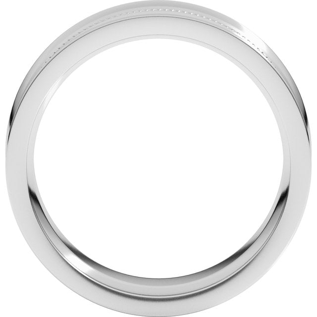 Continuum Sterling Silver 7 mm Milgrain Concave with Edge Band Size 9.5
