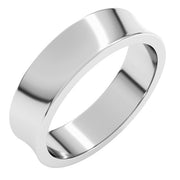 14K White 5 mm Concave Light Band Size 10