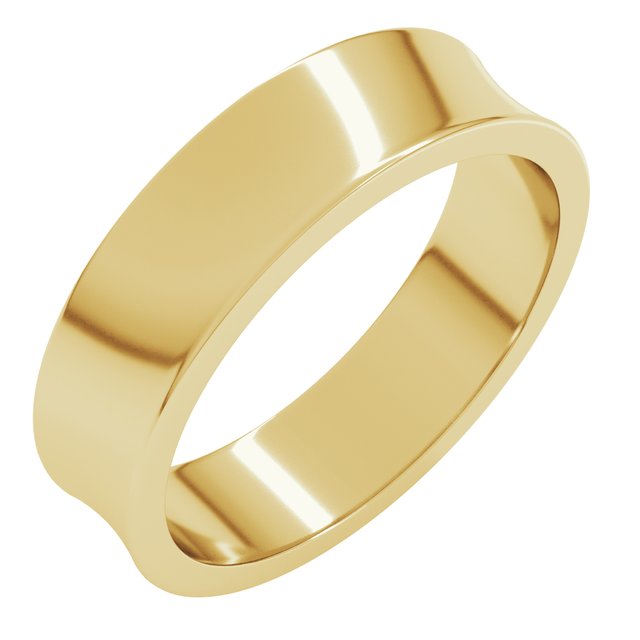 14k Yellow 5 Mm Lightweight Concave Band Size 8