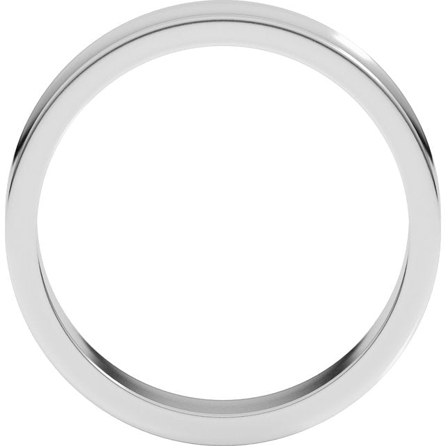 14K White 5 mm Concave Light Band Size 10