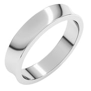 14K White 4 mm Concave Light Band Size 10