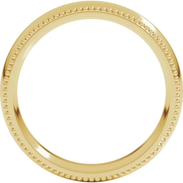 18K Yellow 4 mm Beaded Comfort-Fit Band Size 7