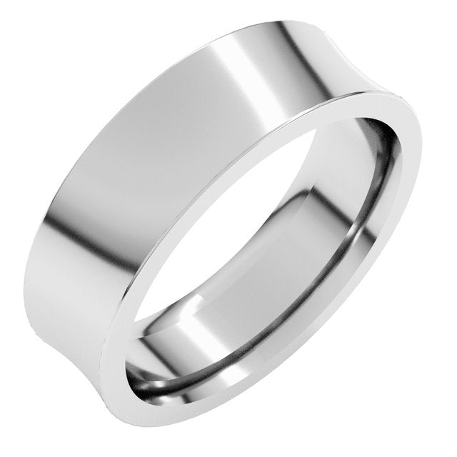 Sterling Silver 6 mm Concave Comfort Fit Band Size 10