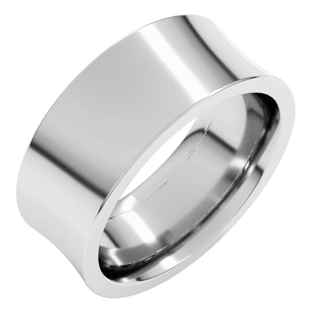 Sterling Silver 8 mm Concave Comfort Fit Band Size 7