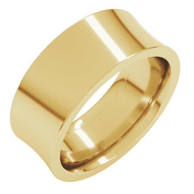 14k Yellow 8 Mm Comfort-fit Concave Band Size 6.5