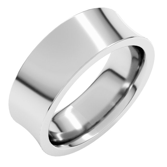 Sterling Silver 7 mm Concave Comfort Fit Band Size 11