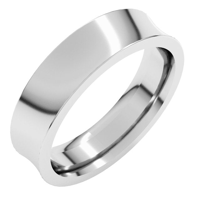 Sterling Silver 5 mm Concave Comfort Fit Band Size 11