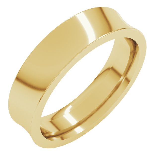 14k Yellow 5 Mm Comfort-fit Concave Band Size 11