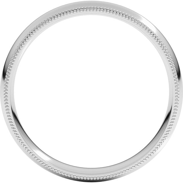 Sterling Silver 4 Mm Double Milgrain Comfort Fit Band Size 11