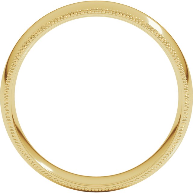 14k Yellow 6 Mm Double Milgrain Half Round Comfort Fit Band Size 12