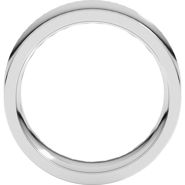 14K X1 White 8 mm Concave Comfort Fit Band Size 5.5