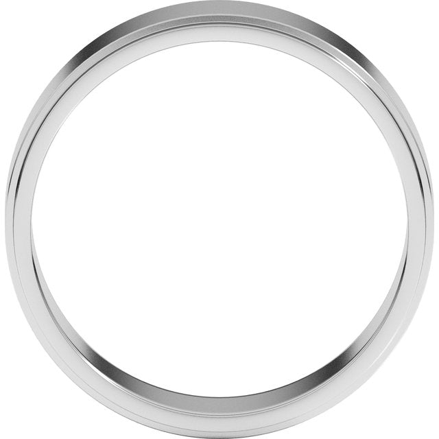 14k White 6 Mm Flat Edge Band Size 7