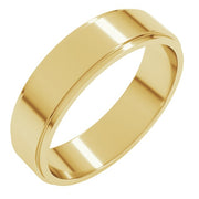 14k Yellow 5 Mm Flat Edge Band Size 10