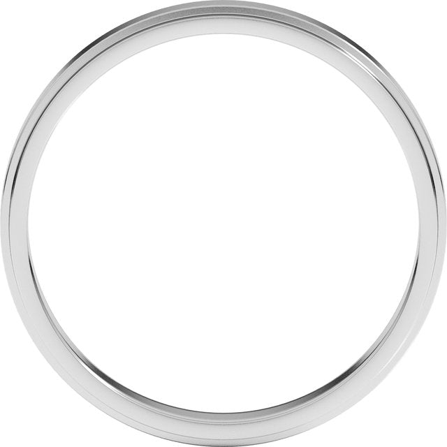 Sterling Silver 3 Mm Flat Edge Band Size 11