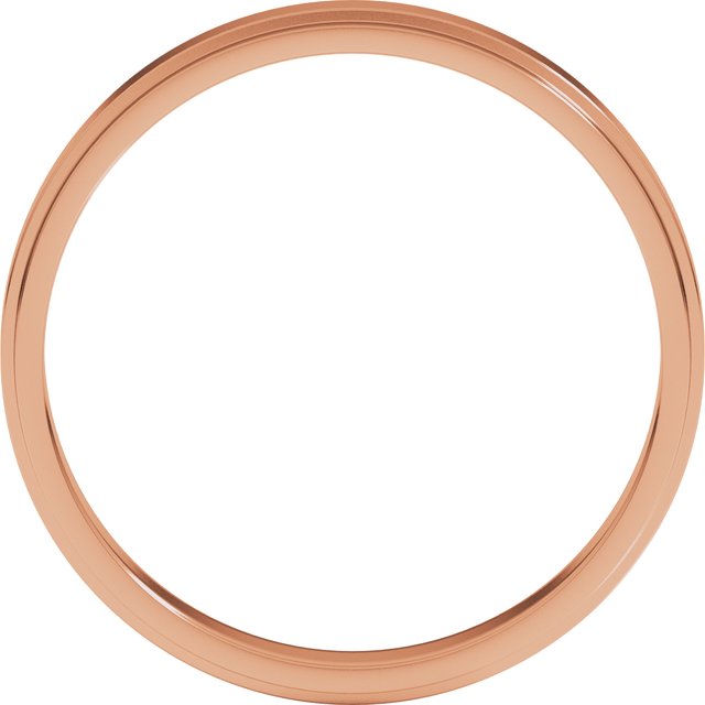 14K Rose 3 mm Flat Edge Band Size 8.5