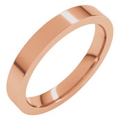 18k Rose 3 Mm Flat Comfort Fit Band Size 4.5