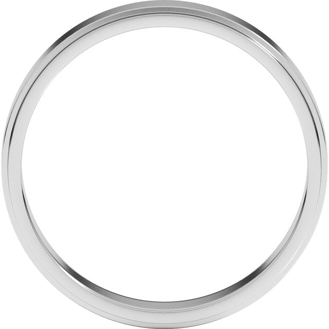 14k White 4 Mm Flat Edge Band Size 10