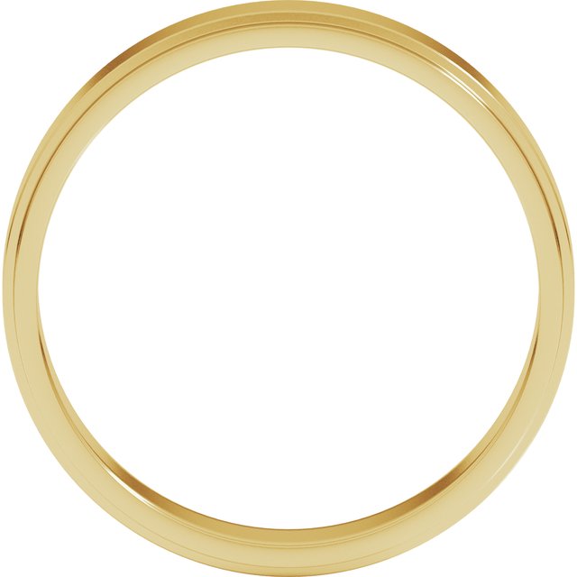 14K Yellow 4 mm Flat Edge Band Size 12.5