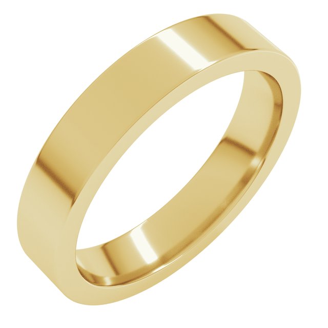14k Yellow 4 Mm Flat Comfort Fit Band Size 5.5