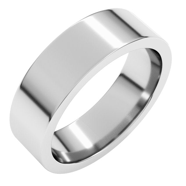 14k White 6 Mm Flat Comfort Fit Band Size 8.5