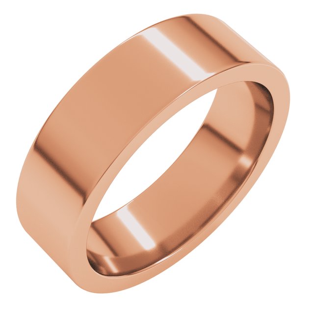 14k Rose 6 Mm Flat Comfort Fit Band Size 6.5