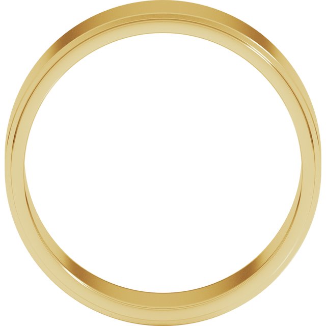 14K Yellow 7 mm Flat Edge Band Size 10.5