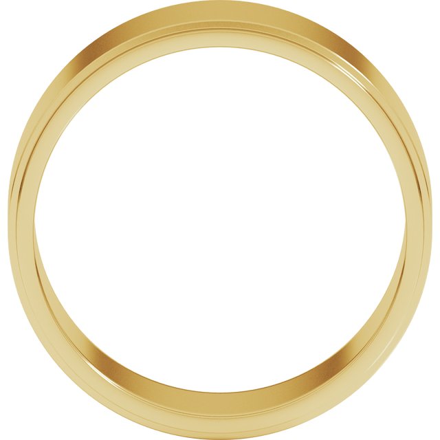 14K Yellow 8 mm Flat Edge Band Size 12