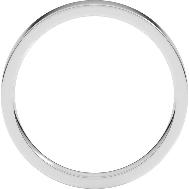 14k White 3 Mm Flat Comfort Fit Light Band Size 4.5