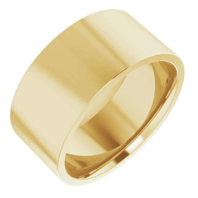 14K Yellow 9 mm Flat Comfort Fit Light Band Size 7.5