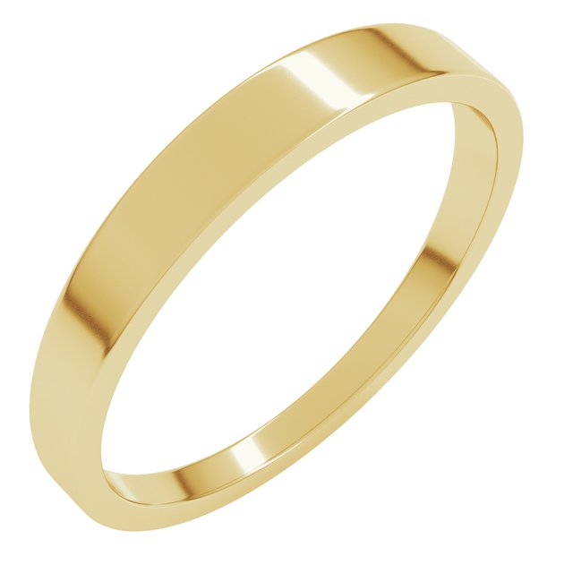 14K Yellow 3 mm Flat Tapered Band Size 4.5