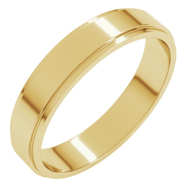 14K Yellow 4 mm Flat Edge Band Size 12.5