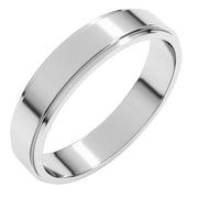 14k White 4 Mm Flat Edge Band Size 5.5