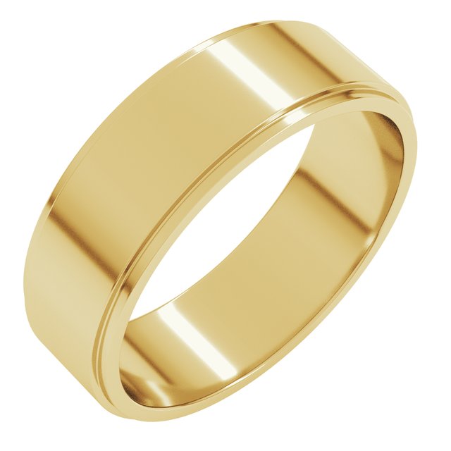 14k Yellow 6 Mm Flat Edge Band Size 8