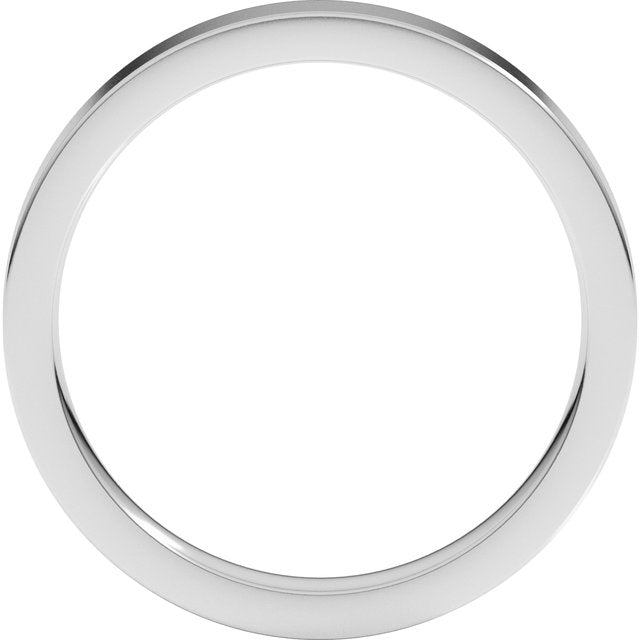 14k White 3 Mm Flat Comfort Fit Band Size 5.5