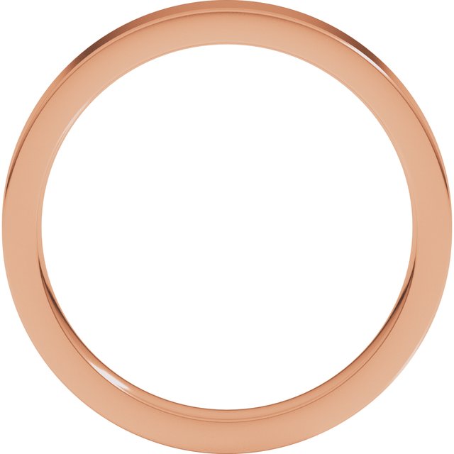 18k Rose 3 Mm Flat Comfort Fit Band Size 5.5