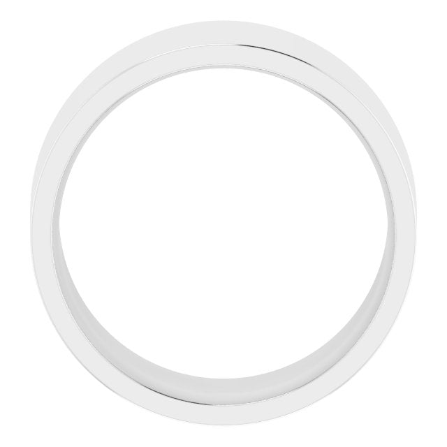 14K White 9 mm Flat Comfort Fit Light Band Size 10.5