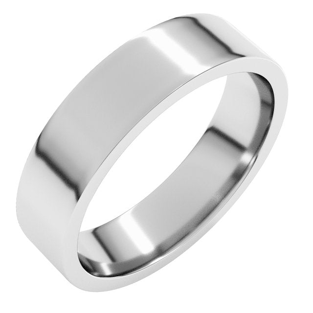 14K White 5 mm Flat Comfort Fit Light Band Size 9