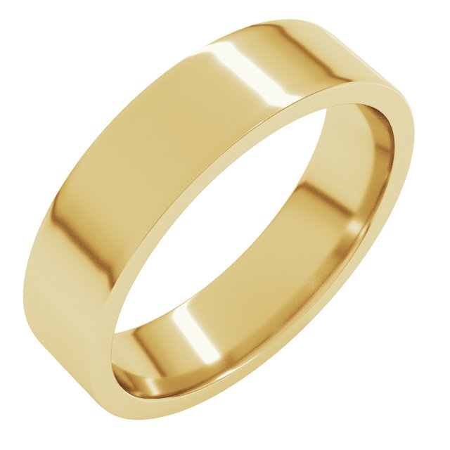 18k Yellow 5 Mm Lightweight Comfort-fit Flat Band Size 7