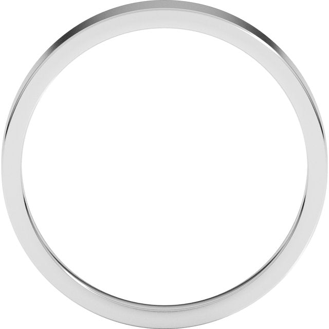 14k White 4 Mm Tapered Flat Band Size 8