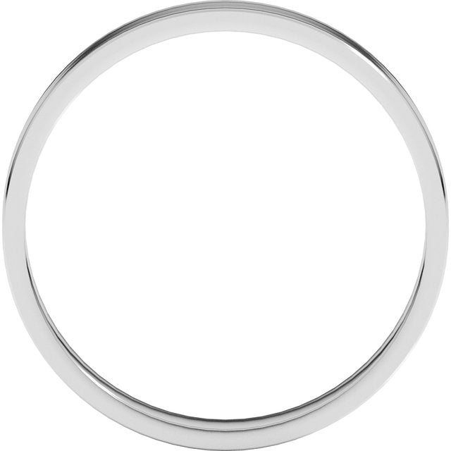 14k White 3 Mm Flat Ultra-light Band Size 7