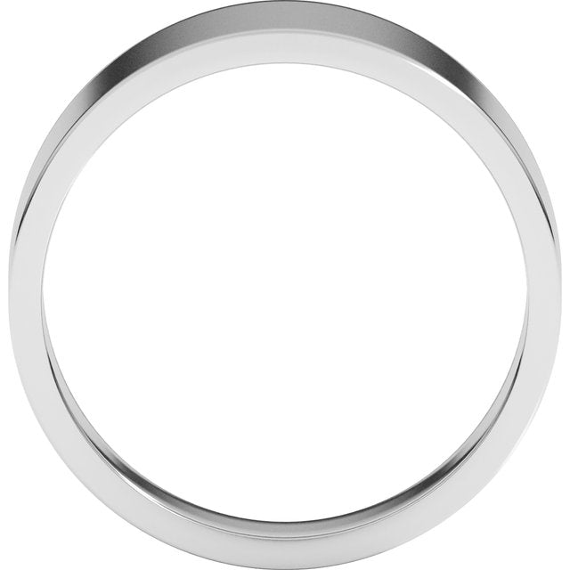 14k White 8 Mm Flat Tapered Band Size 15