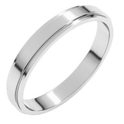 Sterling Silver 3 Mm Flat Edge Band Size 11