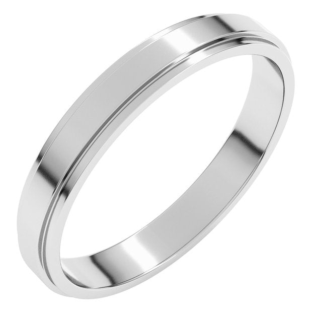 Sterling Silver 3 Mm Flat Edge Band Size 11