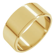 14k Yellow 8 Mm Flat Edge Band Size 10