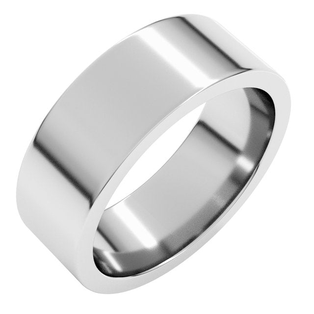 14k White 7 Mm Flat Comfort Fit Band Size 9